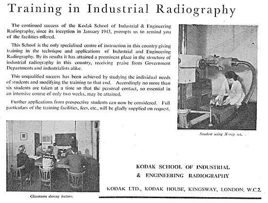 Kodak School Of Industrial & Engineering Radiography             