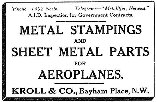 Kroll & Co. Bayham Place. Metal Stampings & Sheet Metal Parts    