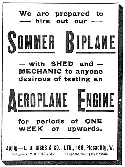 L.D.Gibbs - Sommer Biplane For Hire                              