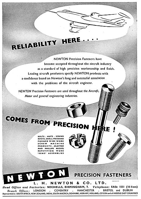 Newton Precision Fasteners For Aircraft                          