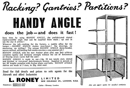 L.Roney HANDY ANGLE Storage & Racking System                     
