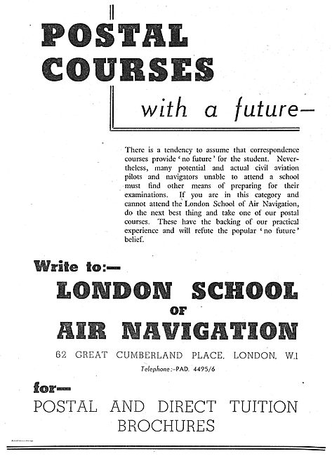 The London School Of Air Navigation Ltd  Postal Courses          