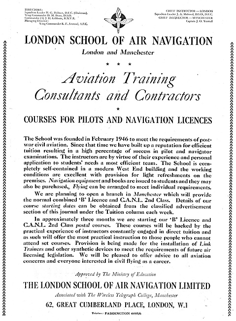 The London School Of Air Navigation Postal Courses               