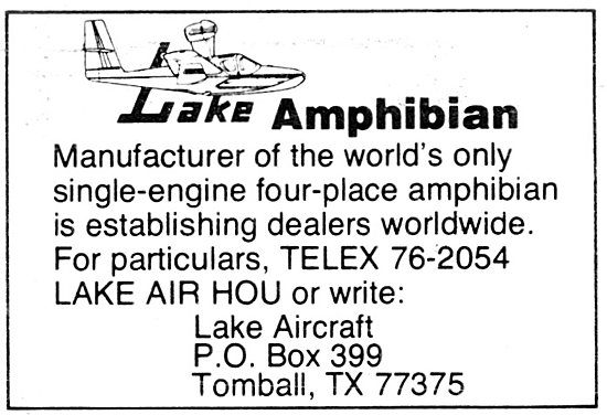 Lake Aircraft - Lake  Amphibian                                  