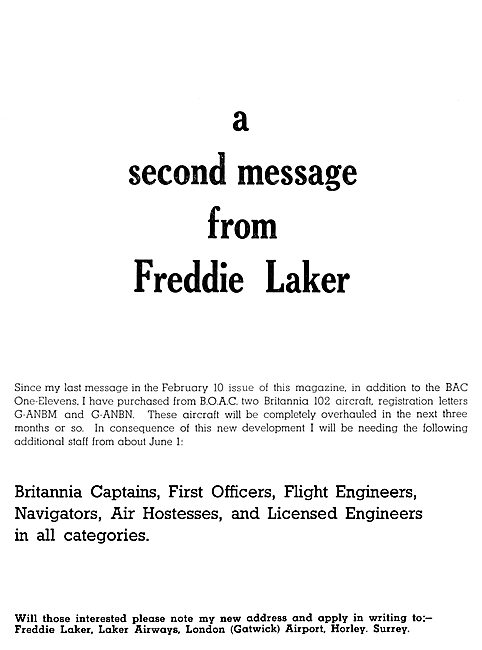 Laker Airways Recruitment                                        