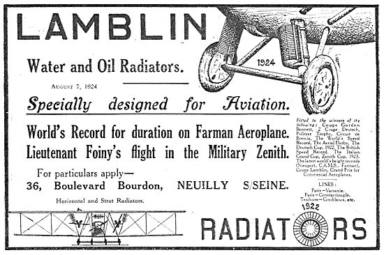 Lamblin Aircraft Radiators                                       