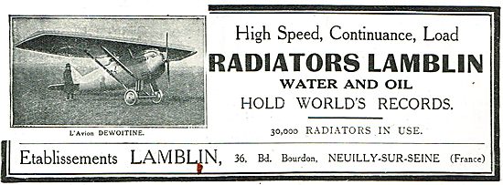 Lamblin Radiators For Dewoitine Aircraft                         