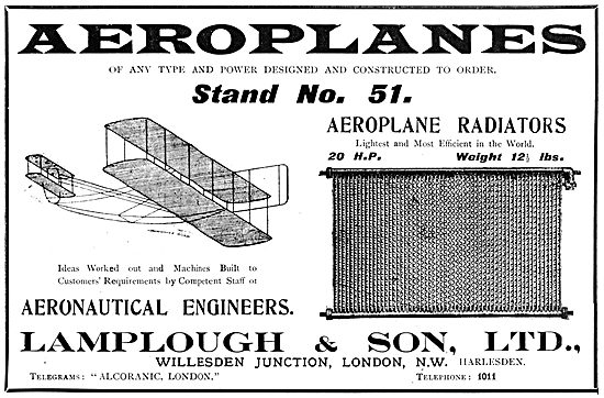 Lamplough Aeroplane Radiators                                    