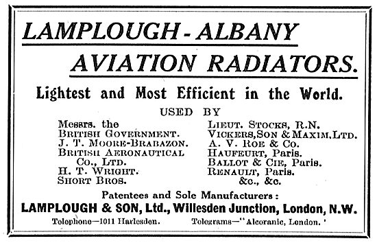 Lamplough-Albany Aviation Radiators                              