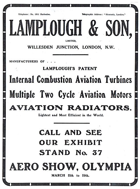 Come & See Lamplough-Albany Aviation Radiators At Olympia        