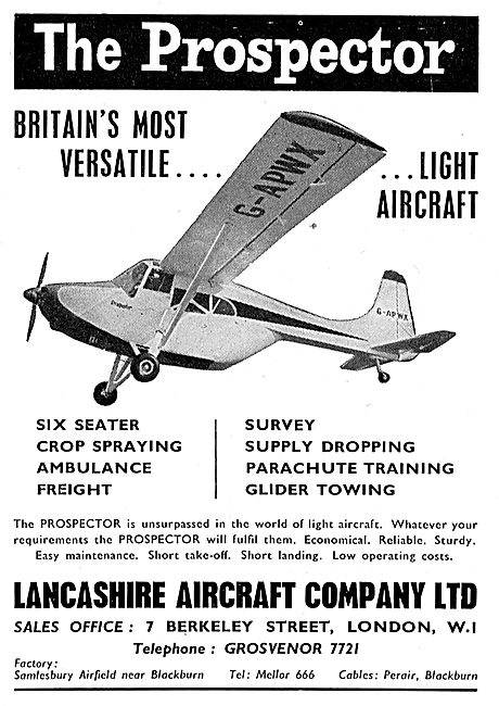 Lancashire Aircraft Prospector Utility Aircraft: G-APWX          