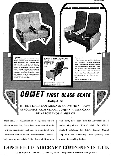 Lancefield . Aircraft Engineering .Aircraft Seating & Components 