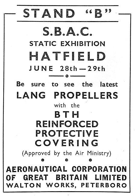 Lang Propeller Ltd. Weybridge Surrey                             