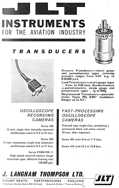 Langham Thompson Oscilloscope Recording Cameras                  