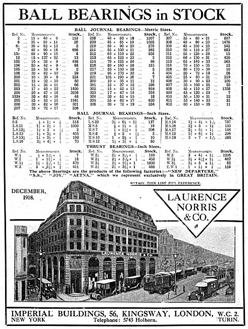 Laurence Norris & Co - Ball Bearings & Journals                  