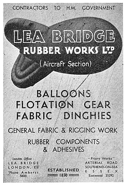 Lea Bridge Rubber Goods: Balloons, Dinghies & Flotation Gear     