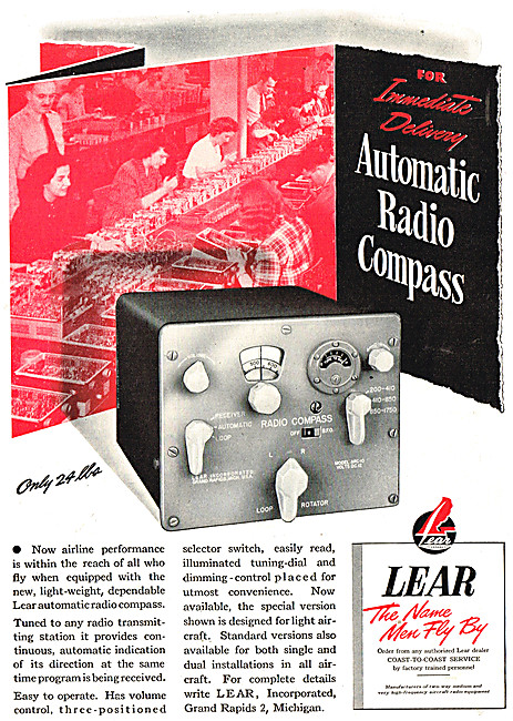 Lear Avionics - Lear ADF Radio Compass                           