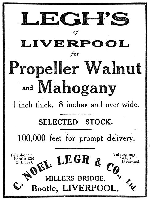 C.Noel Legh & Co. Timber Importers. Legh's Of Liverpool 1916     