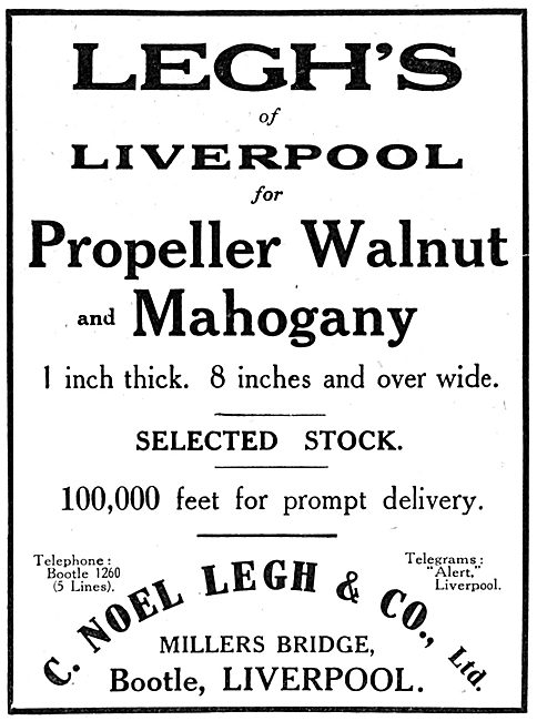 C.Noel Legh & Co. Timber Importers. Legh's Of Liverpool          