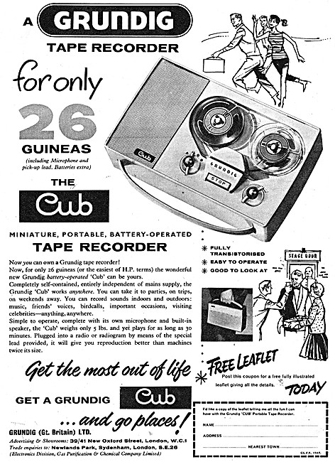 Grundig Cub Portable Tape Recorder                               