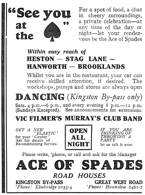 Ace Of Spades Road Houses 1932                                   