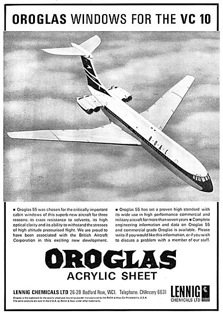 Lennig Chemicals. OROGLASS 55 Acrylic Sheet                      