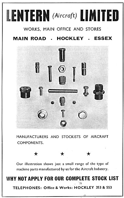 Lentern Engineering. Main Road, Hockley, Essex.                  