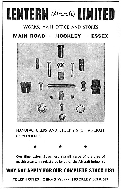 Lentern. Manufacturers & Stockists Of Aircraft Components        