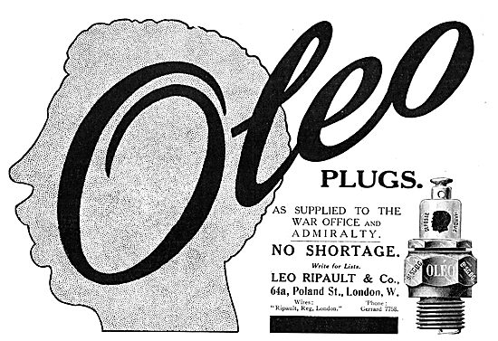 Leo Ripault - Oleo Spark Plugs 1915                              