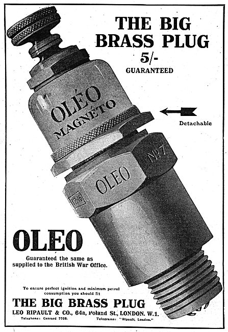 Oleo - The Big Brass Plug. As Supplied To The War Office         