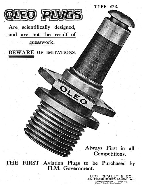 Ripault Oleo Aero Engine Sparking Plugs                          