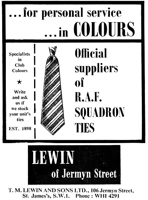 T.M.Lewin RAF Squadron Ties 1966                                 