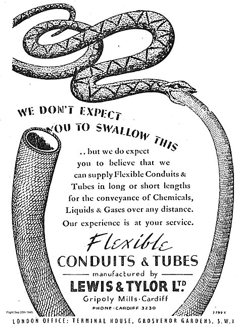 Lewis & Taylor Flexible Conduits & Tubes For Liquids & Gases.    