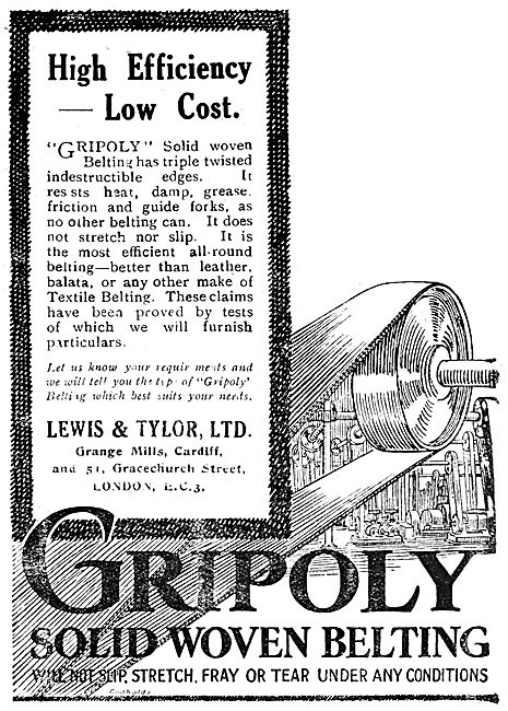 Lewis & Tylor Ltd. GRIPOLY Woven Machine Drive Belting           