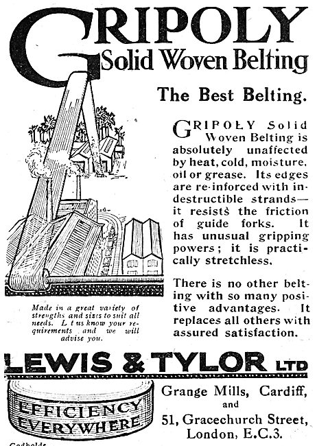 Lewis & Tylor Ltd. GRIPOLY Woven Machine Drive Belting           