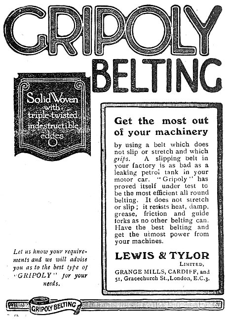 Lewis & Tylor Ltd. GRIPOLY Woven Machine Drive Belting           
