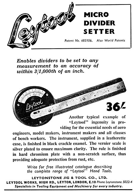 Leytool Engineers Hand Tools. Jigs & Fixtures. Micro Dividers    