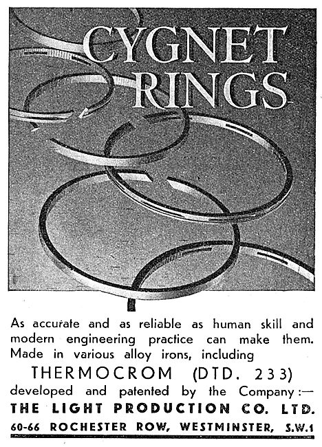 The Light Production Co Ltd. Cygnet Piston Rings. Thermocrom     