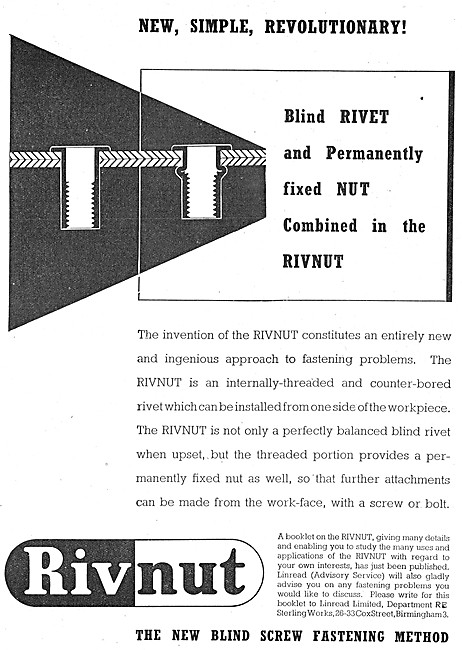 Linread RIVNUT Blind Rivet & Fixed Nut Process                   
