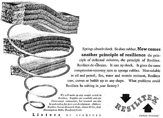 Listers Resilitex Rubber Substitute Aircraft Components          