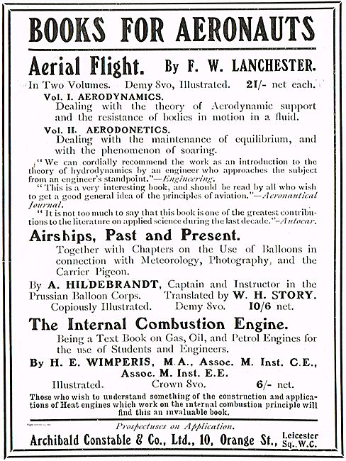 Books For Aeronauts: Aerial Flight By F.W. Lanchester            