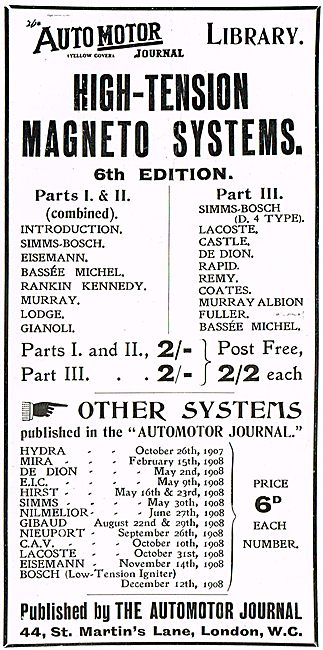 Automotor Journal Library: High Tension Magneto Systems 6th Edn  