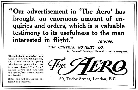 The Aero - Advertising Testimonial For The Central Novelty Co    