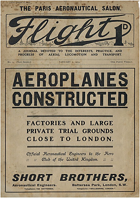 Flight Magazine Cover January 2nd 1909 - Flight No:1             