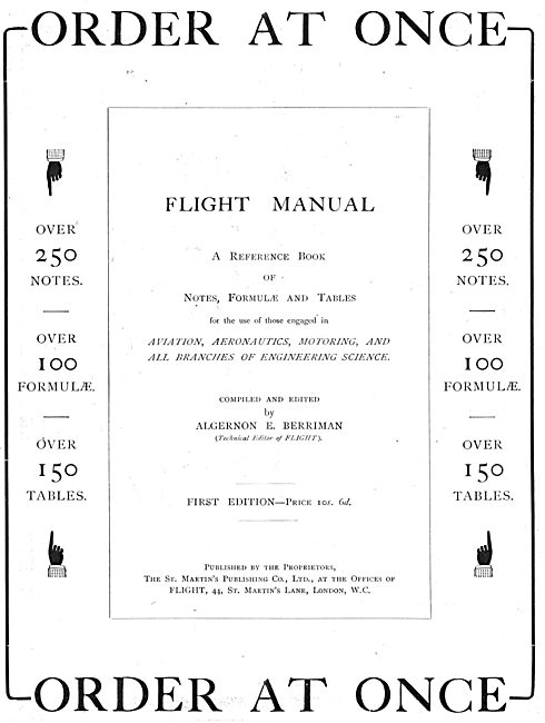 Flight Manual : Algernon E.Berriman                              