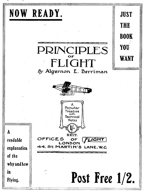 Principles Of Flight By Algernon E.Berriman                      