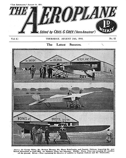 The Aeroplane Magazine Cover August 24th 1911 - Filton Scene     