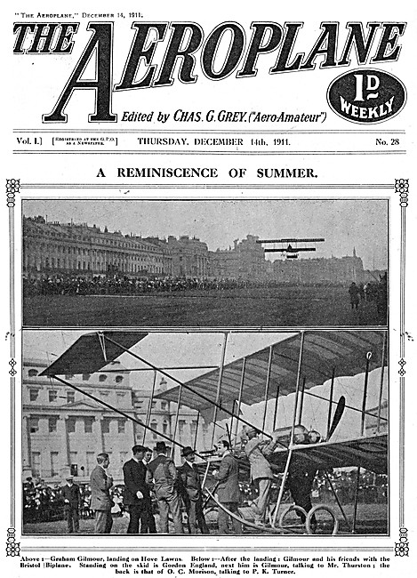 The Aeroplane Magazine Cover December 14th 1911 - Hove Lawns     
