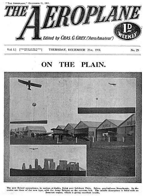 The Aeroplane Magazine Cover December 21st 1911 - Salisbury Plain