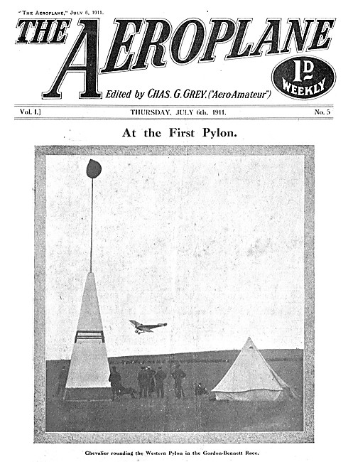 The Aeroplane Magazine Cover July 6th 1911 - Gordon-Bennett Race 